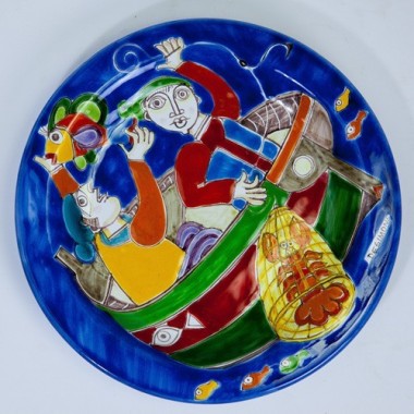 Circular Plate DS 25 cm PT25DS-17 Fishermen Circular Plate DS 25 cm PT25DS-17 Fishermen